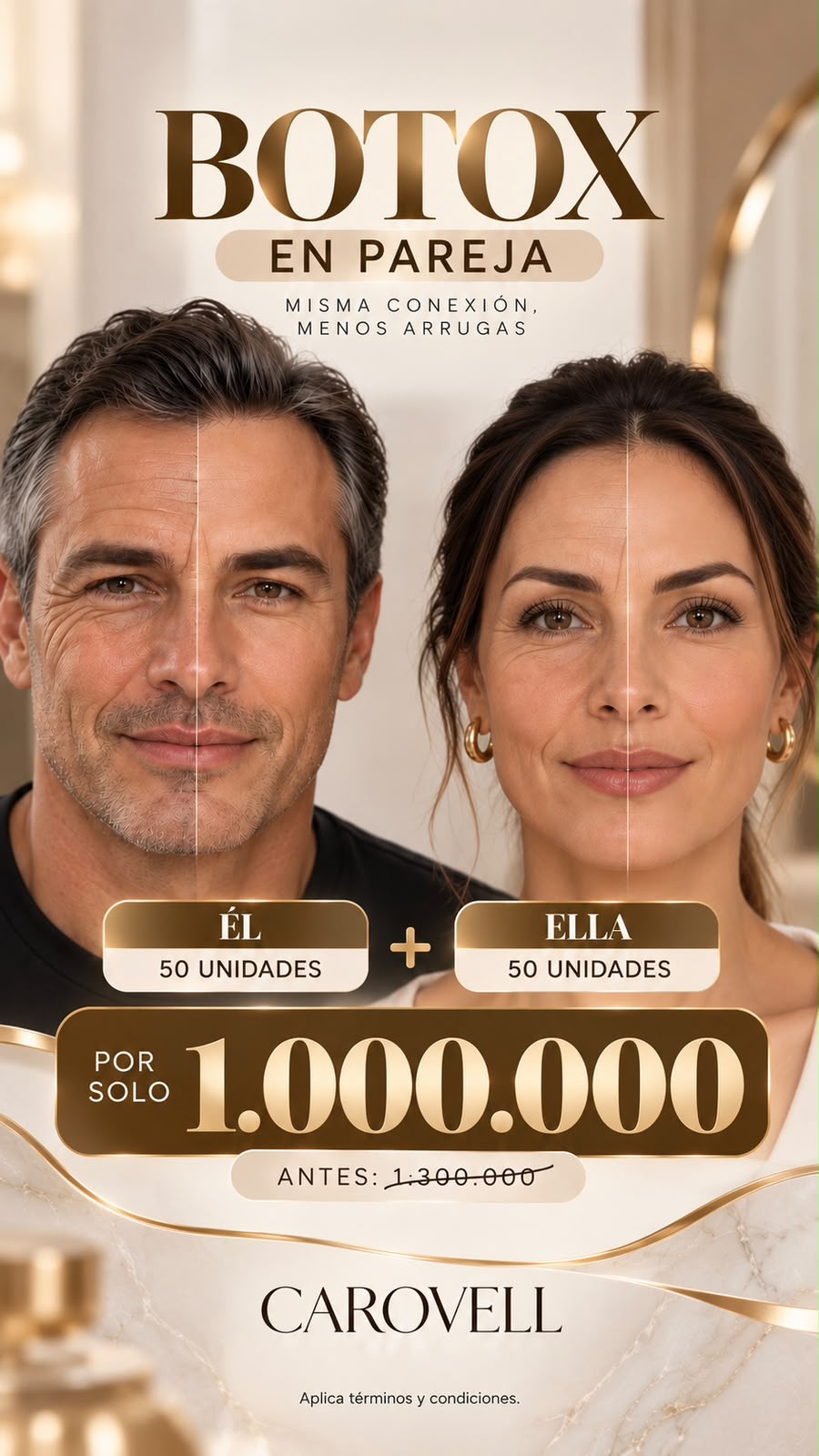 Promoción - Botox en Pareja (50 unidades cada uno) por $1.000.000