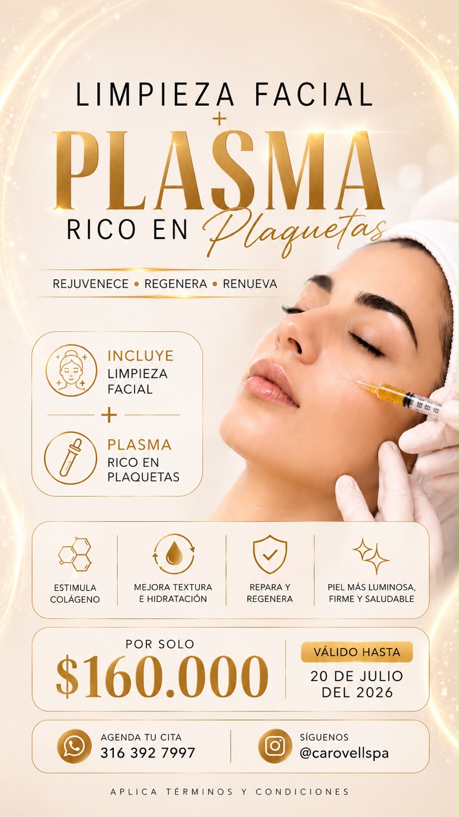 Promoción Julio - Limpieza Facial + Plasma Rico en Plaquetas